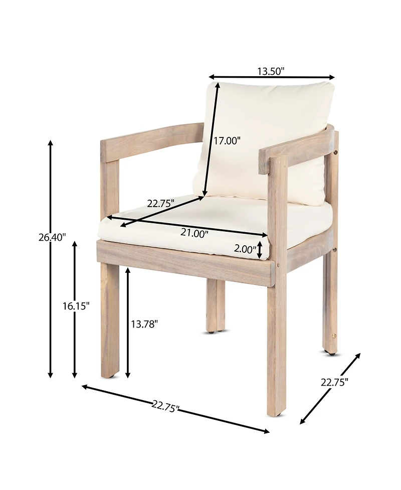 Clihome 7-Piece Acacia Wood Outdoor Dining Set, Modern 6 Chairs and 1 Extendable Table, Patio Furniture Set