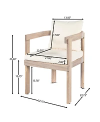 Clihome 7-Piece Acacia Wood Outdoor Dining Set, Modern 6 Chairs and 1 Extendable Table, Patio Furniture Set