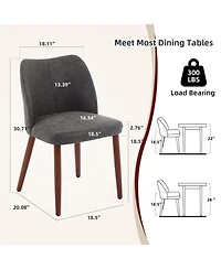 gaomon Set of 2 Linen Upholstered Dining Chairs