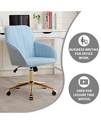 sumyeg Adjustable Office Chair Swivel Backrest Seat with Metal Base