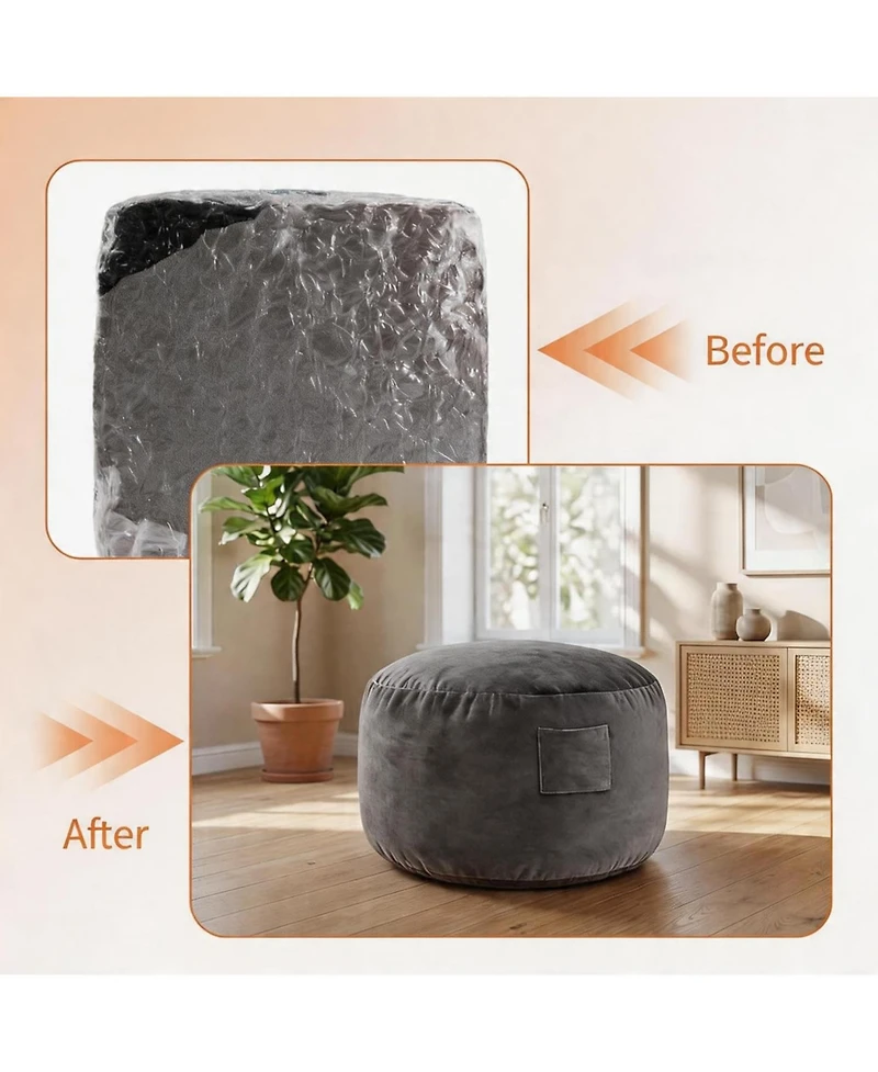 gaomon 4 in 1 Adult Bean Bag Chair, 4ft - Memory Foam Filler and Removable Cover - Oversized Flannel Lazy Sofa Couch Bed for Adults and Teens