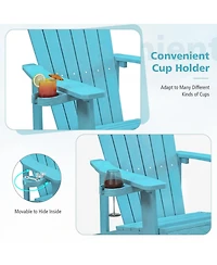 Gouun Weather-Resistant Hips Outdoor Adirondack Chair with Rotatable Cup Holder