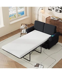 Clihome Orisfur Pull Out Sofa Bed Loveseat Sleeper with Mattress and Usb Ports