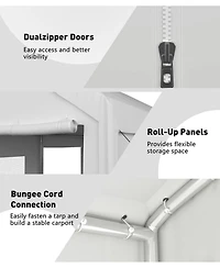 gaomon Heavy Duty Carport Sidewalls - 180G Pe Fabric, Weatherproof and Uv Protection - Fits 10' x 20' and 13' x 20' Frames