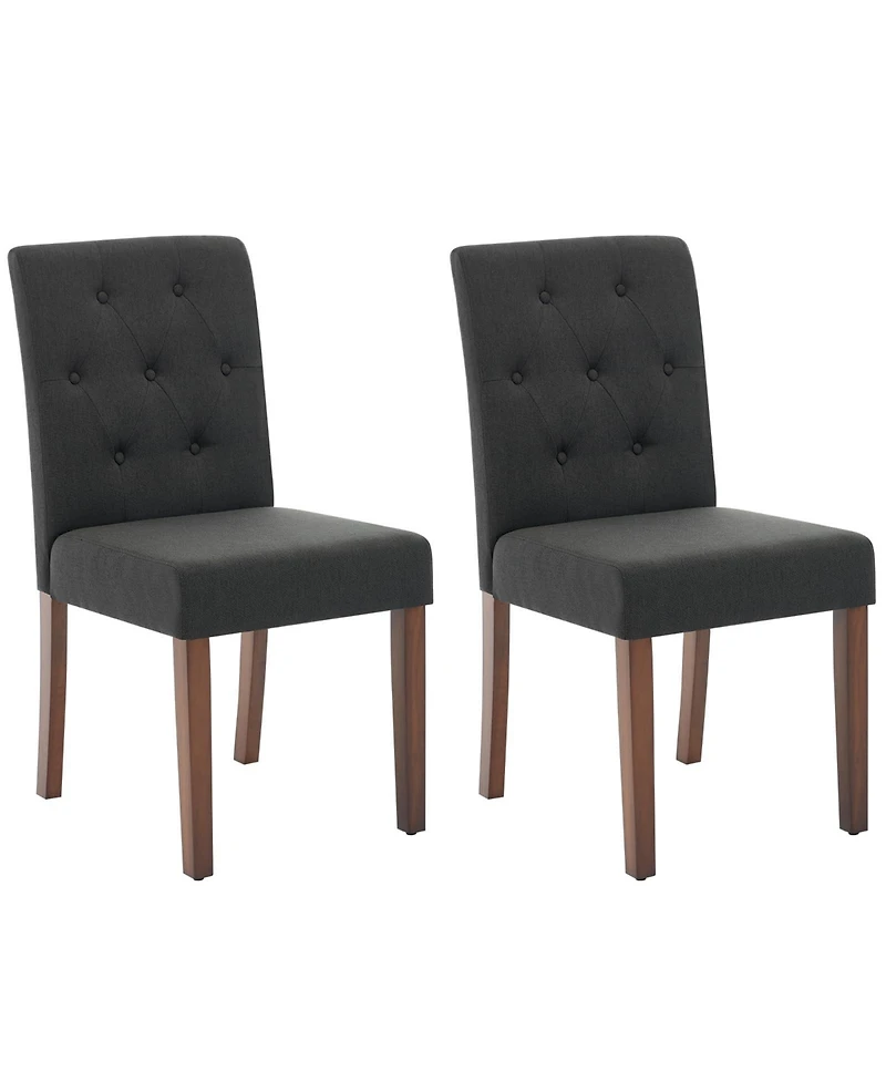 gaomon Set of 2 Modern Fabric Upholstered Dining Chairs