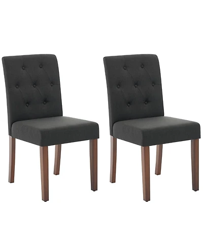 gaomon Set of 2 Modern Fabric Upholstered Dining Chairs