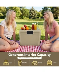 Sugift Insulated Portable Hard Shell Ice Chest Cooler with 2 Cup Holders 21-Quart