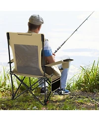 Gouun Reclining Camping Lounge Chair with Removable Footrest and Adjustable Back