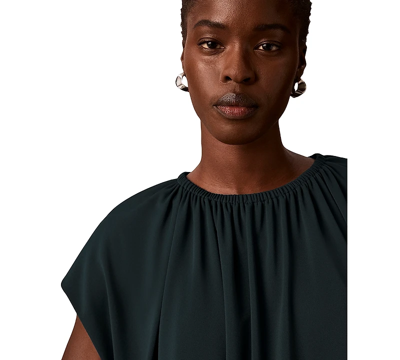 Calvin Klein Petite Shirred Crewneck Top
