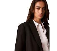 Calvin Klein Petite One-Button Lapel Collar Jacket