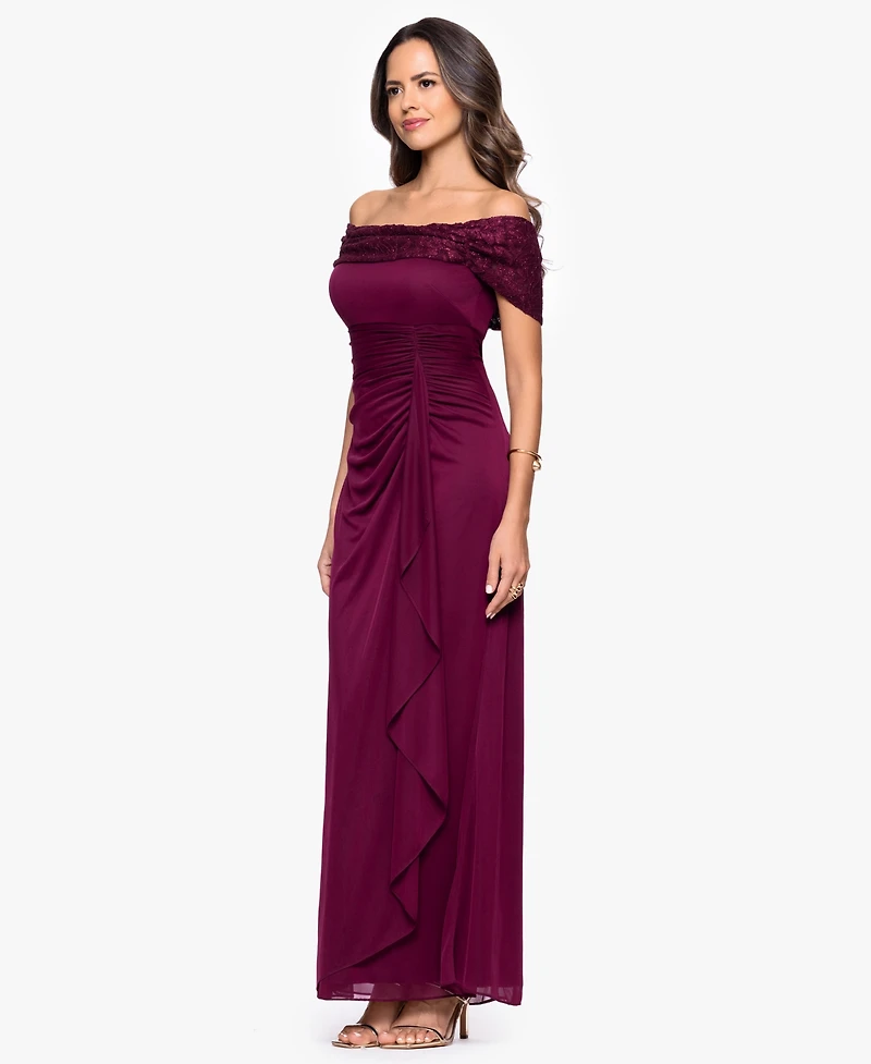 B&A By Betsy and Adam Petite Sleeveless Ball Gown