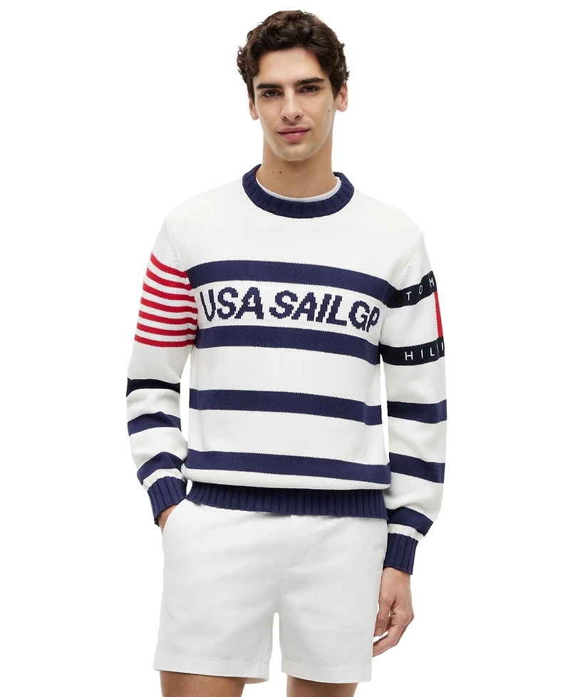 Tommy Hilfiger Men's Us Sailing Stripe Crewneck Sweater