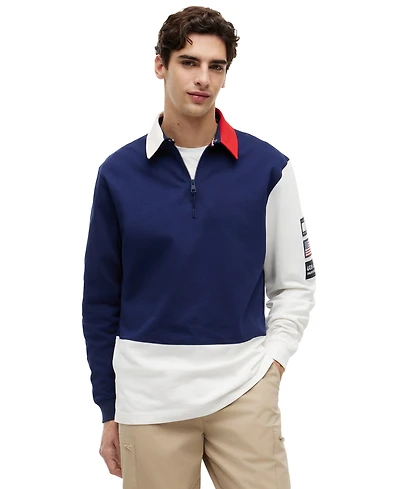Tommy Hilfiger Men's Us Sailing Color-Block Regular-Fit Rugby Shirt