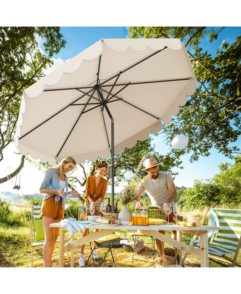 Sugift 10 Feet Patio Umbrella Outdoor Market Umbrella with Crank Tilt Adjustment