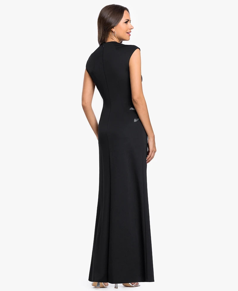 Betsy & Adam Petite Mock Neck Gown