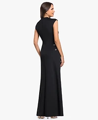 Betsy & Adam Petite Mock Neck Gown
