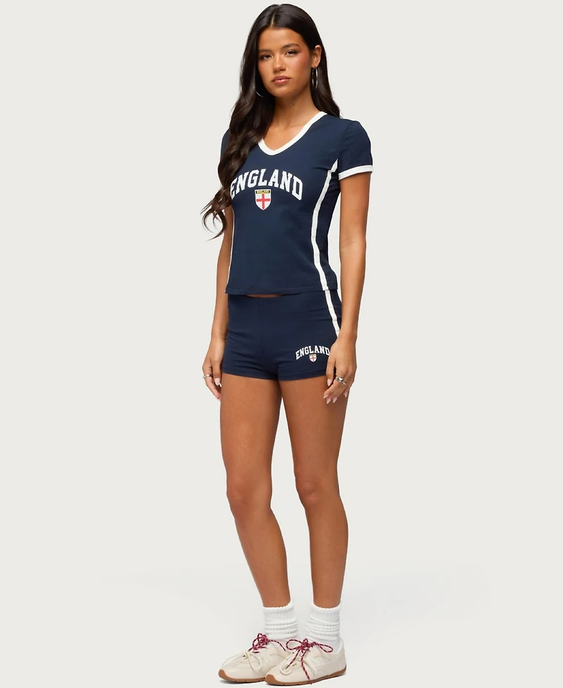 Edikted Women's England Girl Micro Shorts