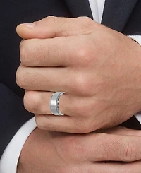 Men's 14k White Gold Ring, Engraved 6mm Band (Size 6-13)