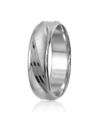 Men's 14k White Gold Ring, Flash Band (Size 6-13)