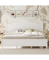 Streamdale Furniture King Size Retro Wave Platform Bed Frame with Wooden Slats