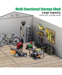 gaomon Outdoor Storage Shed, 12 x 8 feet Metal Aluminum Waterproof Tool Sheds with Frame Floor and Lockable Door, Storage Shed for Gardening Tools