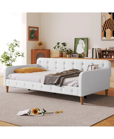 Streamdale Furniture Twin Size Upholstered Daybed with 4 Support Legs
