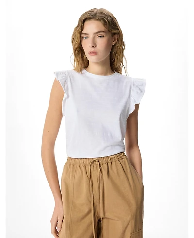 Whistles Women's Frill Sleeve Broderie Top