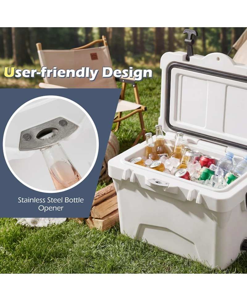 Gouun 20 Quart Portable Hard Cooler with Built In Fish Ruler and Bottle Opener