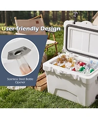 Gouun 20 Quart Portable Hard Cooler with Built In Fish Ruler and Bottle Opener