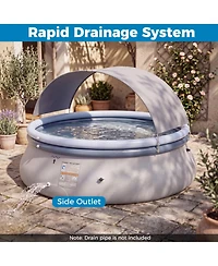 Sugift Inflatable Pool with Sunshade Canopy and 2 Air Chambers