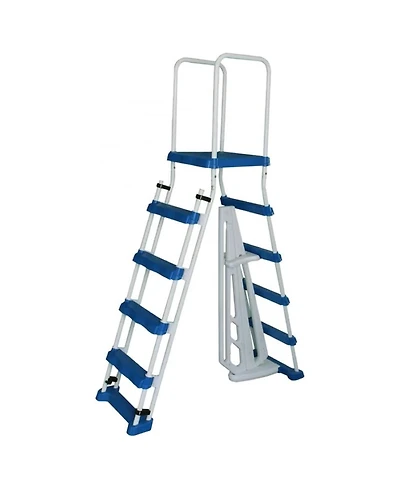 Swimline A-Frame Above Ground Pool Ladder with Barrier for 48" to 52" Pool Height