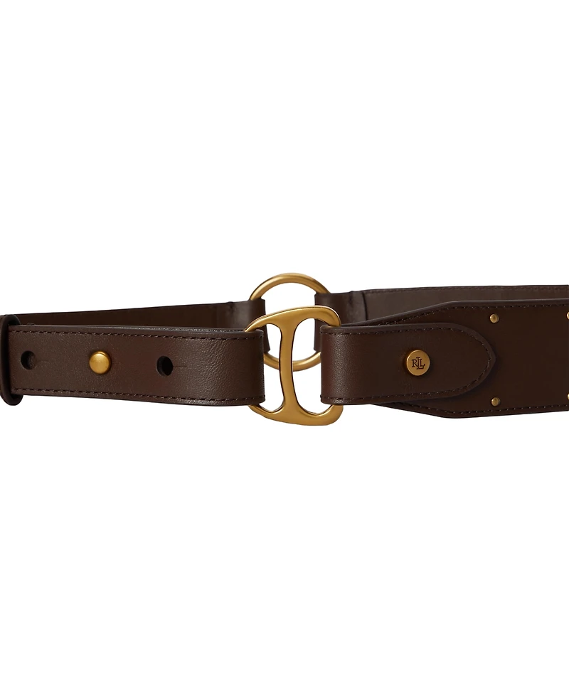 Lauren Ralph Studded D-Ring Wide Belt