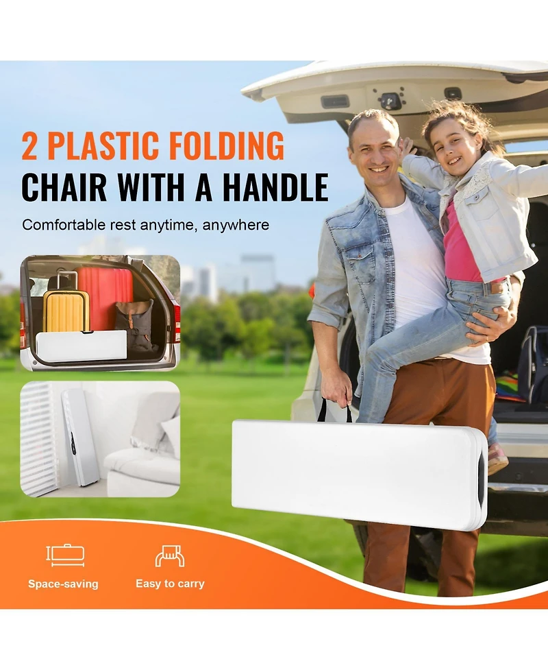 Vevor Plastic Folding Bench 2 Pack Portable Outdoor Bench for Garden
