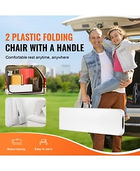 Vevor Plastic Folding Bench 2 Pack Portable Outdoor Bench for Garden
