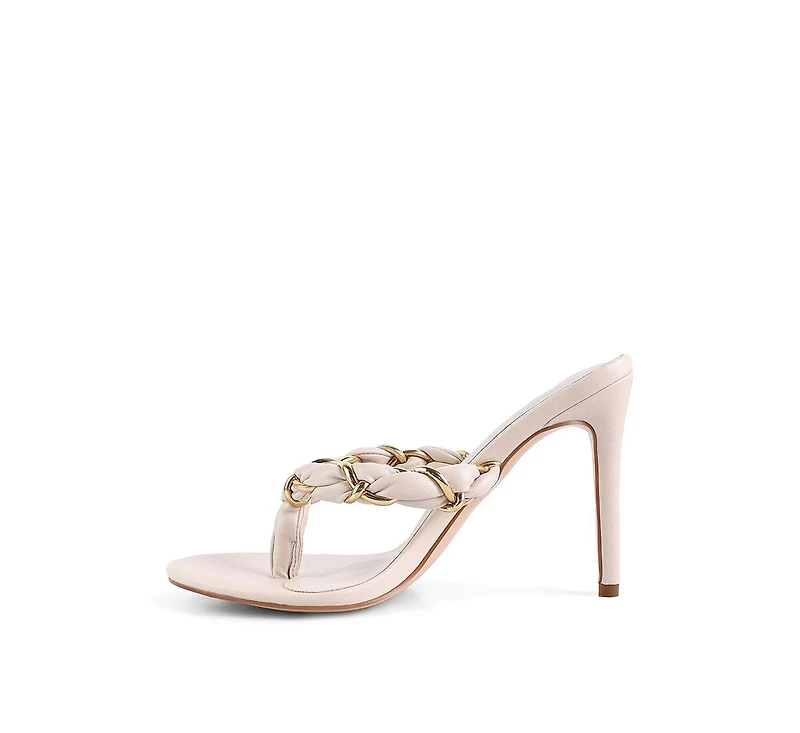 Womens Melodrama Stiletto Heel Braided Thong Sandals