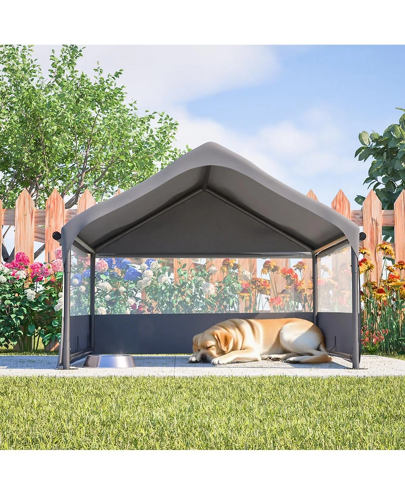 Streamdale Furniture Extra Large Outdoor Pet Tent with Mesh Windows and Canopy 4' x 4' x 3.3'
