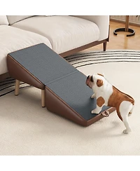 Streamdale Furniture Foldable 2-in-1 Wooden Pet Stairs for Small Dogs and Cats