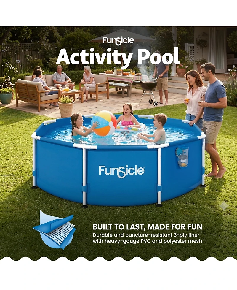 Funsicle 8' x 30" Outdoor Activity Round Frame Above Ground Swimming Pool Set