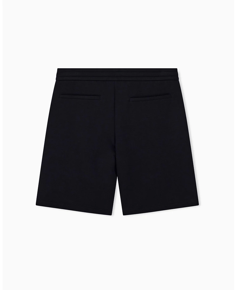 A|X Armani Exchange Men's Black And Gold Bonded Cotton Short