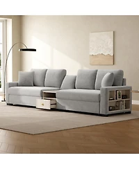 Streamdale Furniture Modern 127.9'' Modular Sofa with Storage Armrest and Console