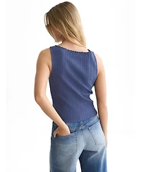 Scotch & Soda Women's and Tops Tees Structured Rib Tank, Oceana, X-Large