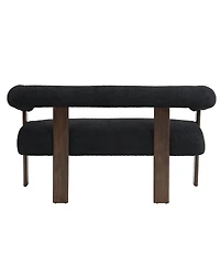 Streamdale Furniture Modern Curved Boucle Loveseat with Ergonomic Backrest and Rubberwood Legs