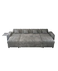 Streamdale Furniture 122'' U-Shaped Pull-Out Sleeper Sofa with Double Storage Chaise