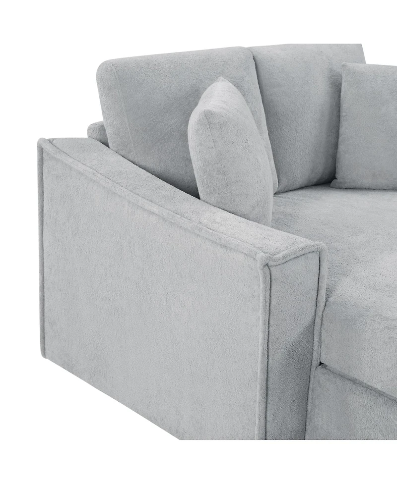 Streamdale Furniture Modern 53.5'' Chaise Sofa Bed with Hidden Storage and Pillows