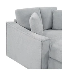 Streamdale Furniture Modern 53.5'' Chaise Sofa Bed with Hidden Storage and Pillows