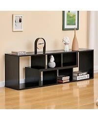 Streamdale Furniture Modern Wood Grain Expandable Media Console with Open Storage