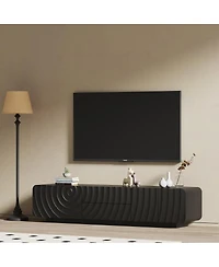 Streamdale Furniture 70'' Modern Spiral Wave Tv Console with Storage Cabinet and 2 Drawers