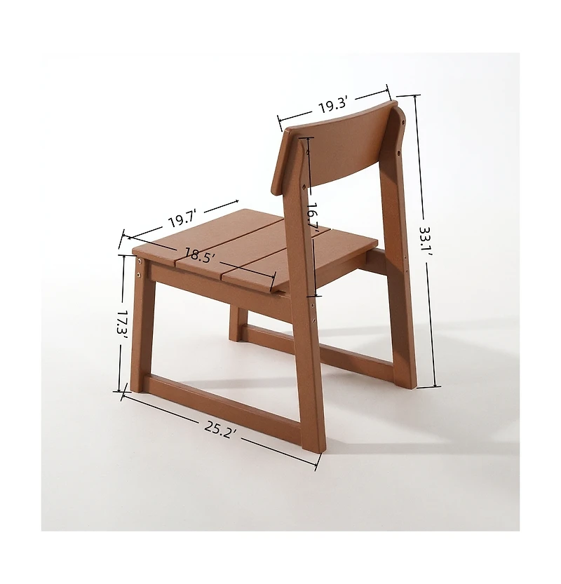 Clihome 2-Pack Hdpe Outdoor Garden Chairs - Modern Patio Dining Set with Weather-Resistant Frame