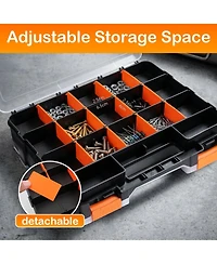 Xdovet Plastic Tool Box Double Side Organizer Small Parts Hardware Removable Dividers