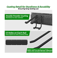 Xdovet Organizer Wall Mount Rails Double-layer Hooks Garden Rack Yard Tools Shed